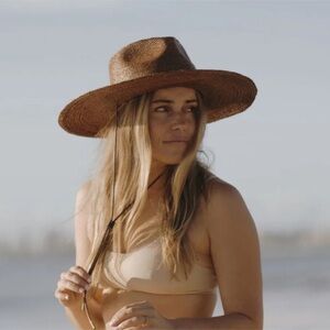Women's Brown Wide-Brim Hat
